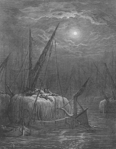 Bateaux à foin sur la Tamise - Gustave after Dore